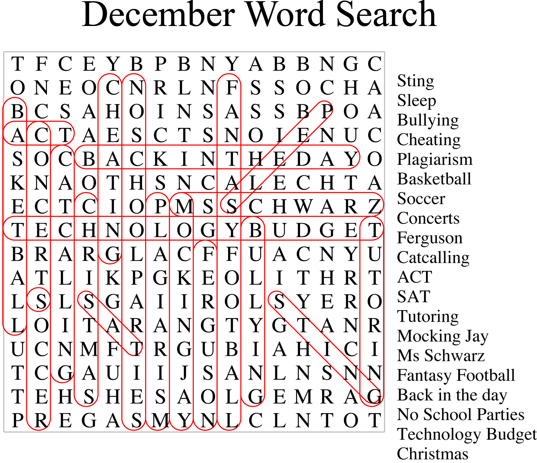Word Search Answer Key Finder